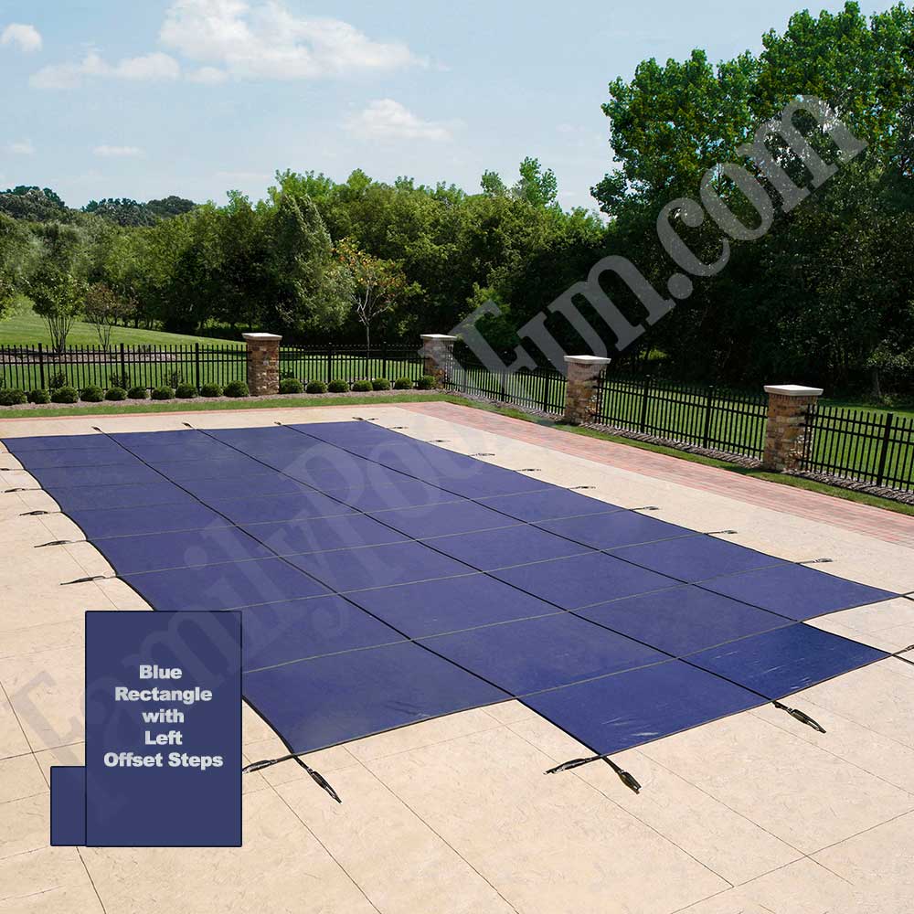 18 Year Heavy Duty In Ground Pool Mesh Safety Covers with Step Sections