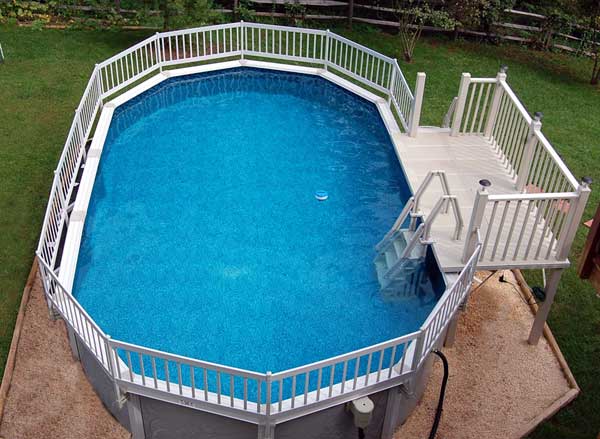 Cantilever design lets deck overlap top rail on pool for a perfect, seemless fit!