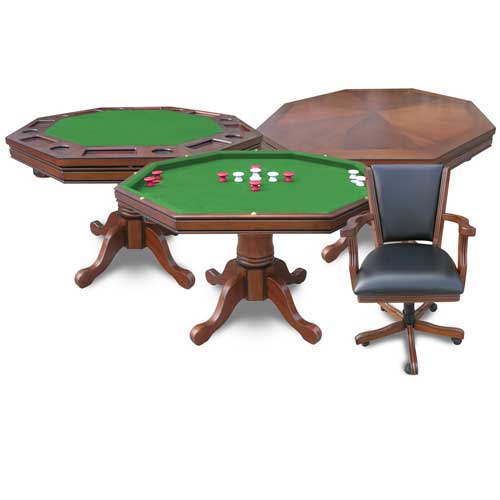Kingston Walnut Poker Table and 4 Chairs