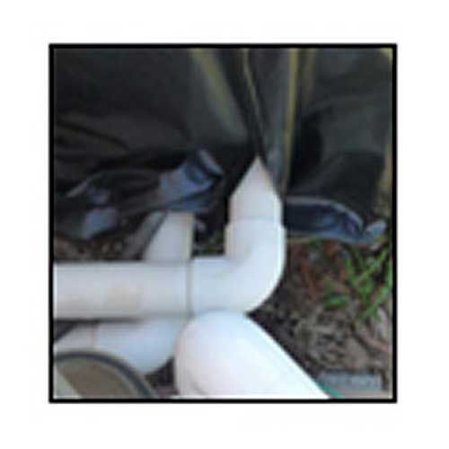 Velcro fasteners fit existing plumbing.