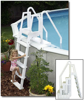 Easy Above Ground Pool Steps with Outside Ladder
