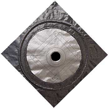 EZ-Drain covers are black with a mesh drain in the center.